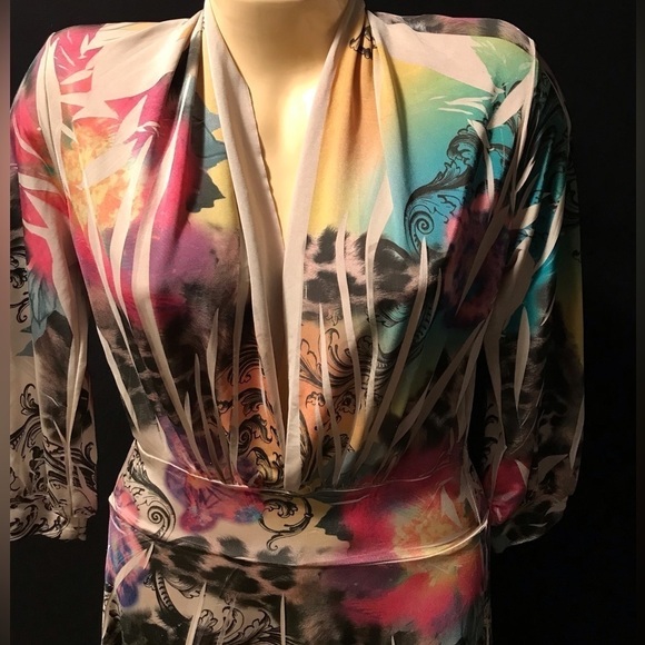 NEW BOTIQUE DRESS 👗 GORGEOUS & SEXY SILKY DRESS BY SYMPHONY SIZE SMALL. - Picture 2 of 6